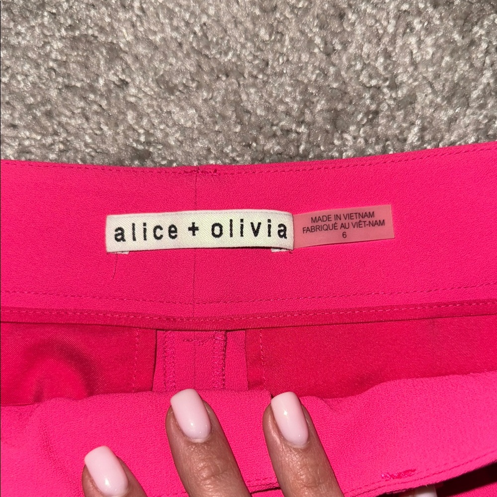 Alice + Olivia Vibrant Pink Wide Leg Pants - Picture 3 of 3